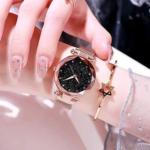Acnos Premium Analogue Women's Rose-Gold Magnet Watch With Rosegold Bracelet With Gift Box - Metal - Image 3