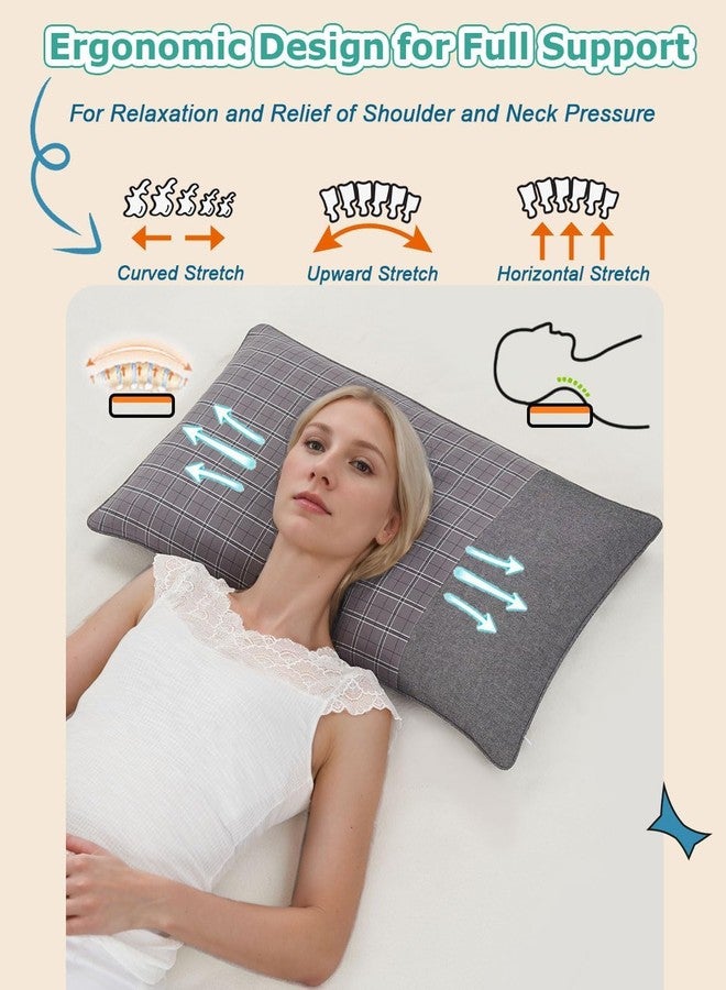 EDMILE Adjustable Firmness Buckwheat Neck Pillow for Back and Side Sleepers, Firm Cervical Support Pillow for Sleeping with Breathable Pillowcase, Grey 19"x11" - Image 3
