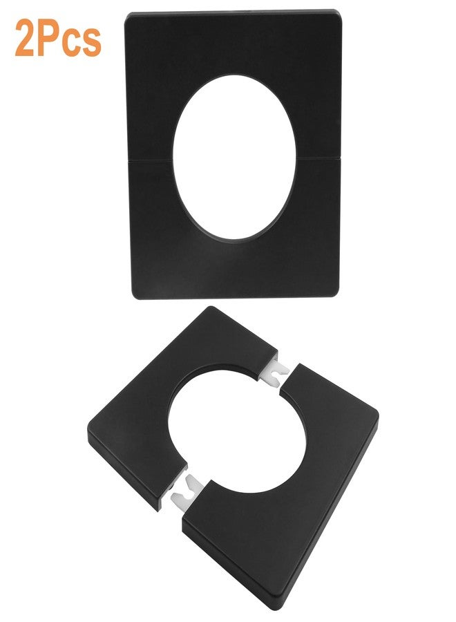 BokWin 2 Pcs Square Wall Split Flange Cover Escutcheon Plate Self-Adhesive Split Pipe Flange for 2 Inch/51mm Dia Pipe (Black) - Image 2