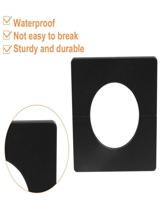 BokWin 2 Pcs Square Wall Split Flange Cover Escutcheon Plate Self-Adhesive Split Pipe Flange for 2 Inch/51mm Dia Pipe (Black) - Image 3