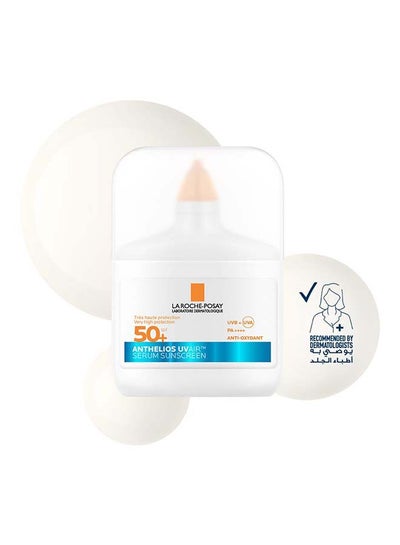 LA ROCHE-POSAY Anthelios UVAir Sunscreen Serum SPF 50+ with Niacinamide; Daily Facial Sunblock for Men/Women; Light as Air Texture with Invisible Finish for All Skin Types