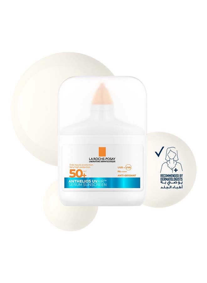 La Roche-Posay Anthelios UVAir Sunscreen Serum SPF 50+ with Niacinamide; Daily Facial Sunblock for Men/Women; Light as Air Texture with Invisible Finish for All Skin Types 50ML - Image 1