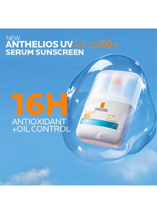 أنثيليوس UVAir سيروم واقي الشمس +SPF 50 مع النياسيناميد، واقي يومي للوجه للرجال والنساء، قوام خفيف كالهواء بلمسة نهائية غير مرئية لجميع أنواع البشرة، 50 مل - view 4