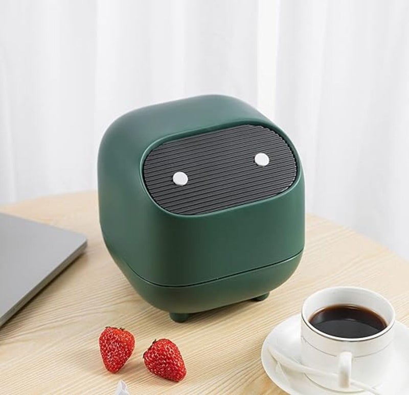 Soko Cute Portable Mini Trash Can, Small Plastic Fancy Desktop Dustbin Waste/Garbage Disposal for Home, Office, Bathroom, Bedroom, Kitchen, Work, Study Table (Green) - Image 1