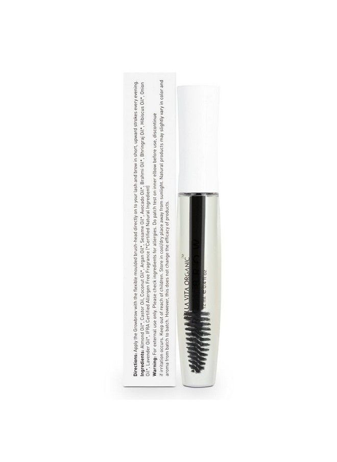 Bella Vita Organic - Growbrow Eyelash Lashes & Eyebrows Hair Growth & Volume Serum With Castor Onion Oil & Vitamin E 12Ml - Image 1