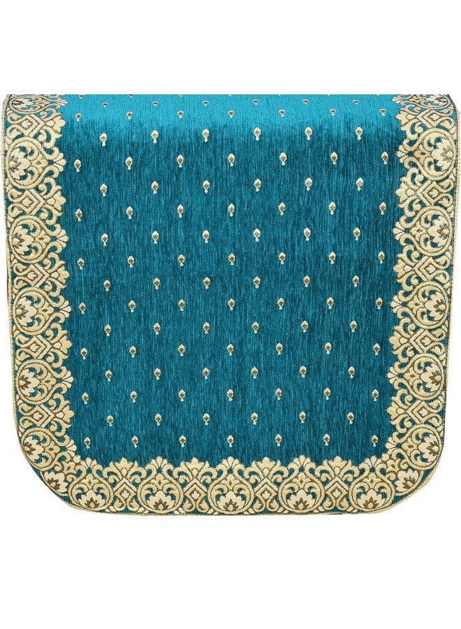 Dazzling DECOR Velvet Sofa Cover with Cushion Covers Set of 5 Seater - Premium Sofa Covers 3 Seater and 2 Seater Full Cover Set for Couch Seat - Heavy Fabric Sofa Slip Back Protector, 2801_Aqua - Image 4