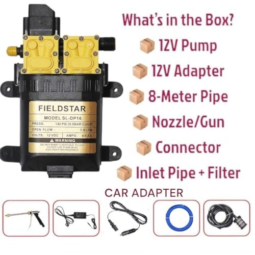 Fieldstar Car High Pressure Vehicle Washer Set-Mounted, (12V 140PSI) Multi 8 - Image 3