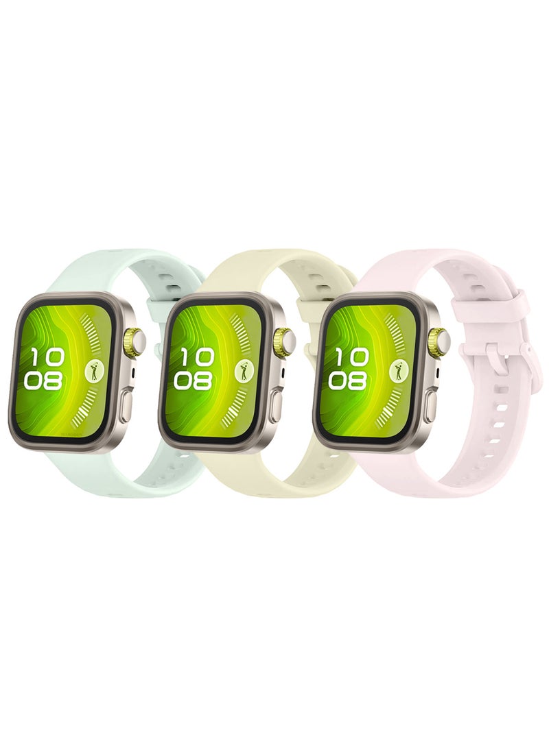 CATANES 3Packs Wristband for Huawei Watch Fit 3/Fit 4/Fit 4 Pro Bands, Silicone Bracelet Quick Release Arm Band, Replacement Smartwatch Band Quick Release Sport Straps - 3 Colours  - Image 3