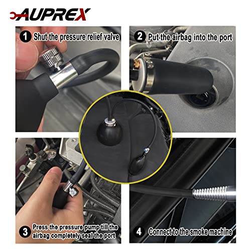 AUPREX Universal Easy Intake Adapter, Automotive Smoke Machine Bladder, Pipes Fuel Leakage Detector, Smoke Leak Diagnostic Tester for 12V Vehicles - Image 5