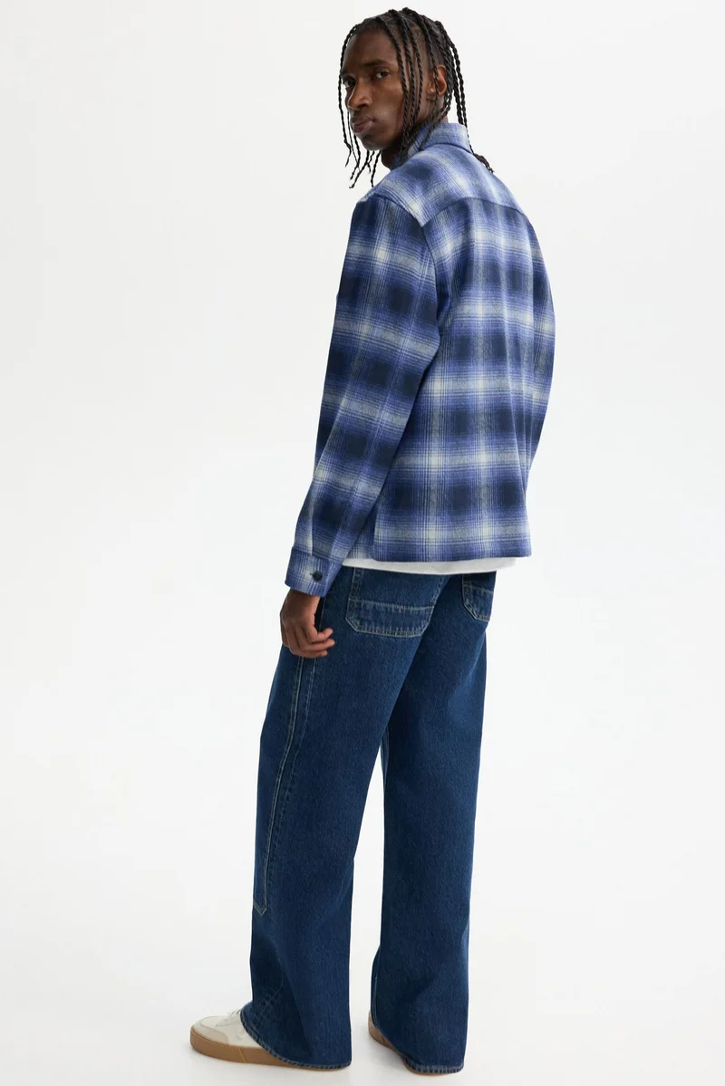 H&M  Regular Fit Flannel overshirt for Men | Best Price UAE