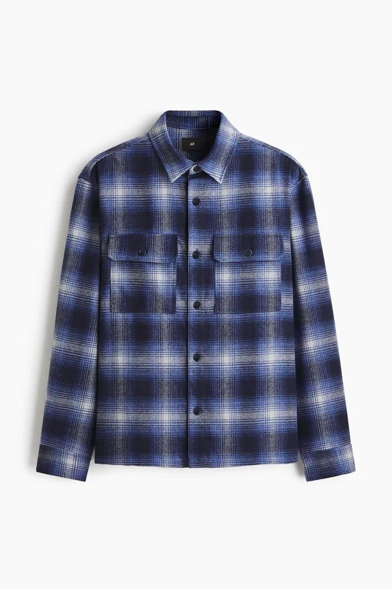 H&M  Regular Fit Flannel overshirt for Men | Best Price UAE