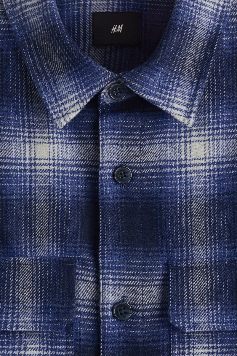 H&M  Regular Fit Flannel overshirt for Men | Best Price UAE