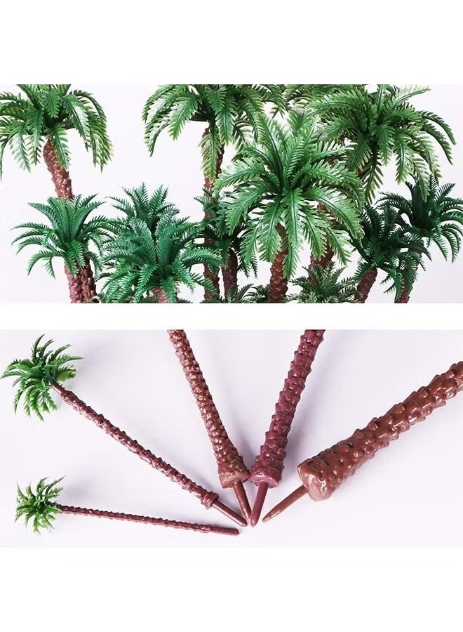 Coconut Palm Model Trees - 15 PCS Miniature Trees for Diorama, Cake Toppers, and Landscape Decorations (2.5-6.3 inches) - Image 2