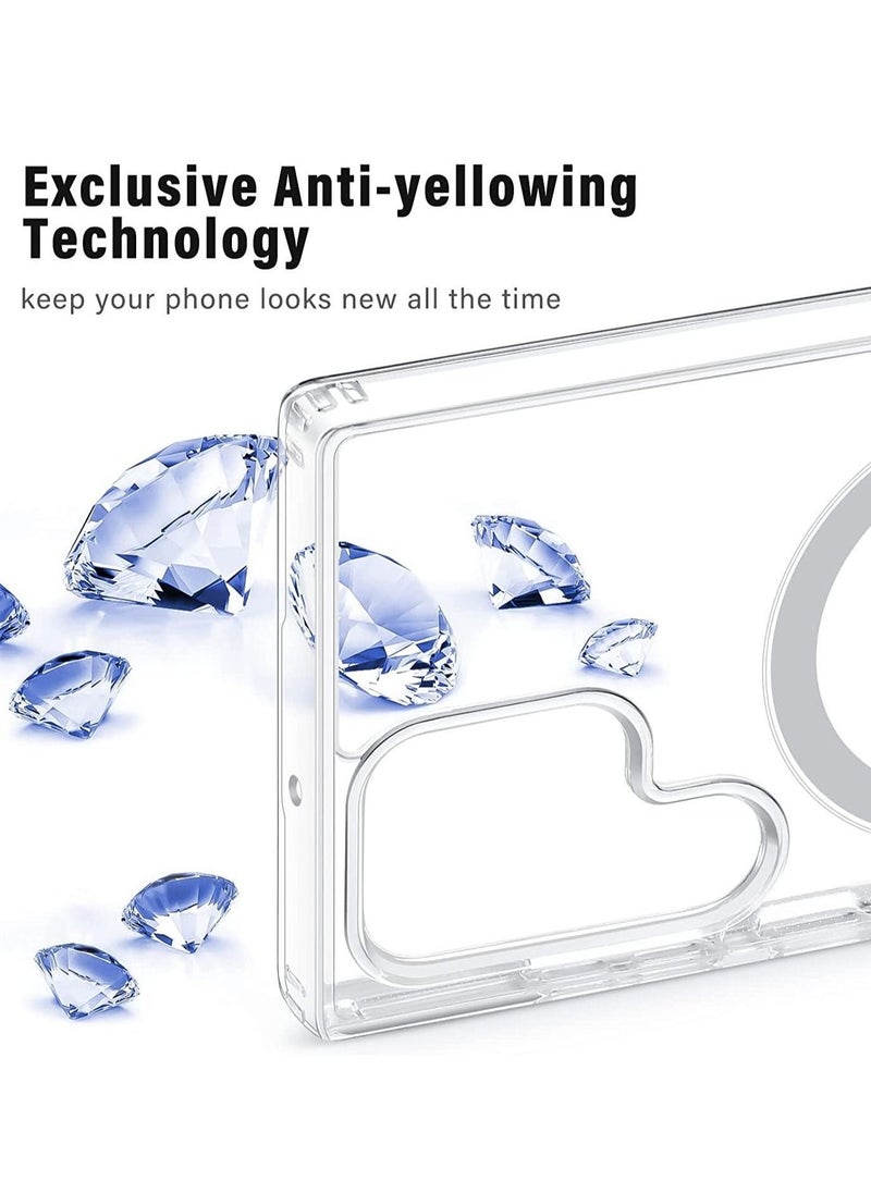 حافظة شفافة لهاتف سامسونج جالاكسي S22 ألترا، متوافقة مع شحن ماج-سيف، رفيعة جداً وحافظة واقية كاملة ضد الصدمات - Image 4