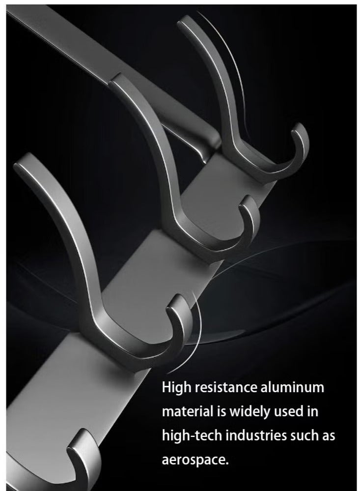 Wholesale of door hooks, space aluminum, non perforated bathroom hooks, bedroom storage, hanger hooks, wall hanger hooks, black  - Image 5