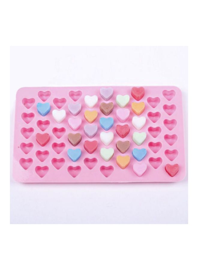 NIBEMINENT 55 Cavity Silicone Mini Heart Shape Mould Tray Pink 18.5x11x1.4centimeter - Image 4