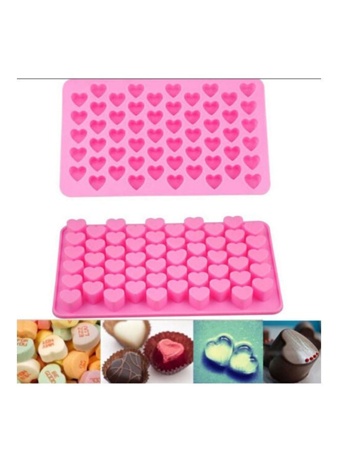 NIBEMINENT 55 Cavity Silicone Mini Heart Shape Mould Tray Pink 18.5x11x1.4centimeter - Image 5