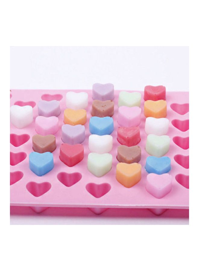 NIBEMINENT 55 Cavity Silicone Mini Heart Shape Mould Tray Pink 18.5x11x1.4centimeter - Image 2