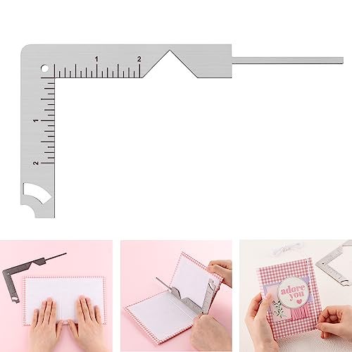 Briartw Book Cover Guide,5-in-1 Stainless Steel Metal Bookbinding Cover Tool for Making Book Cover-Creating Book Covers Out of Chipboard Simple-Adding Personal Touch to A Notebook or Album - Image 1