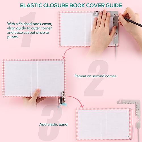 Briartw Book Cover Guide,5-in-1 Stainless Steel Metal Bookbinding Cover Tool for Making Book Cover-Creating Book Covers Out of Chipboard Simple-Adding Personal Touch to A Notebook or Album - Image 4