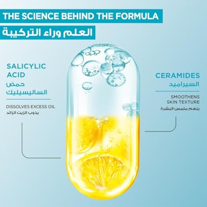 Garnier Fast Clear Gentle Cleanser, Deep Hydrating Face Wash for Acne Prone Skin with Salicylic Acid and Ceramides, Sulphate and Fragrance Free, 250ml - Image 2