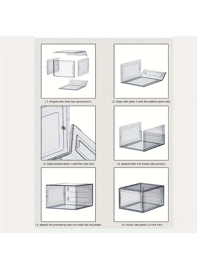 صناديق أحذية قابلة للتكضيب، صناديق تخزين أحذية قوية مطورة، تخزين أحذية متعددة الوظائف، صناديق تخزين صناديق أحذية - Image 4