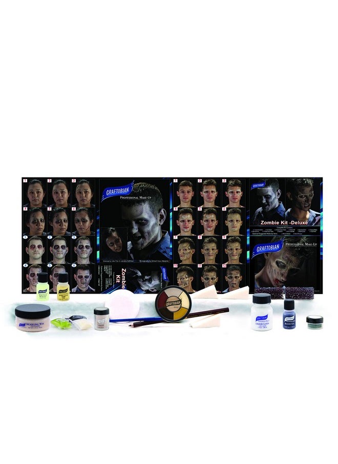 Graftobian - Deluxe Zombie Makeup Kit Expanded Theatrical Makeup Kit For Costumes Cosplay And Halloween - Image 1