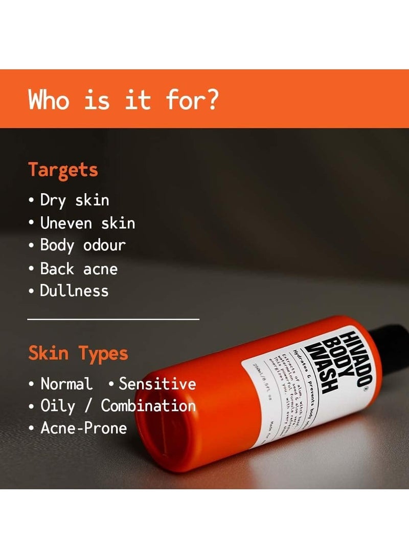 هيفادو غسول الجسم للرجال | غسول الجسم المرطب للرجال | غسول الجسم المرطب للرجال | مزيل السمرة والتنظيف العميق للرجال | خالٍ من الكبريتات | مع خلاصة الشبة والصبار | غير مجفف | عطر منعش للرجال، 250 مل - Image 3