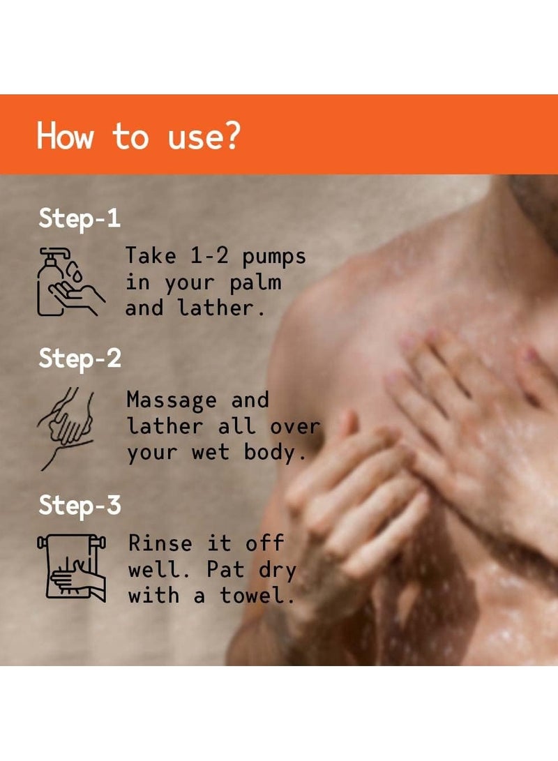 هيفادو غسول الجسم للرجال | غسول الجسم المرطب للرجال | غسول الجسم المرطب للرجال | مزيل السمرة والتنظيف العميق للرجال | خالٍ من الكبريتات | مع خلاصة الشبة والصبار | غير مجفف | عطر منعش للرجال، 250 مل - Image 4