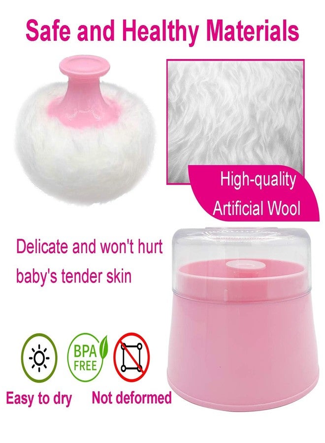 Closecret Baby Body Cosmetic Powder Puff Body Powder Puff and Container Case (Pink) - Image 3