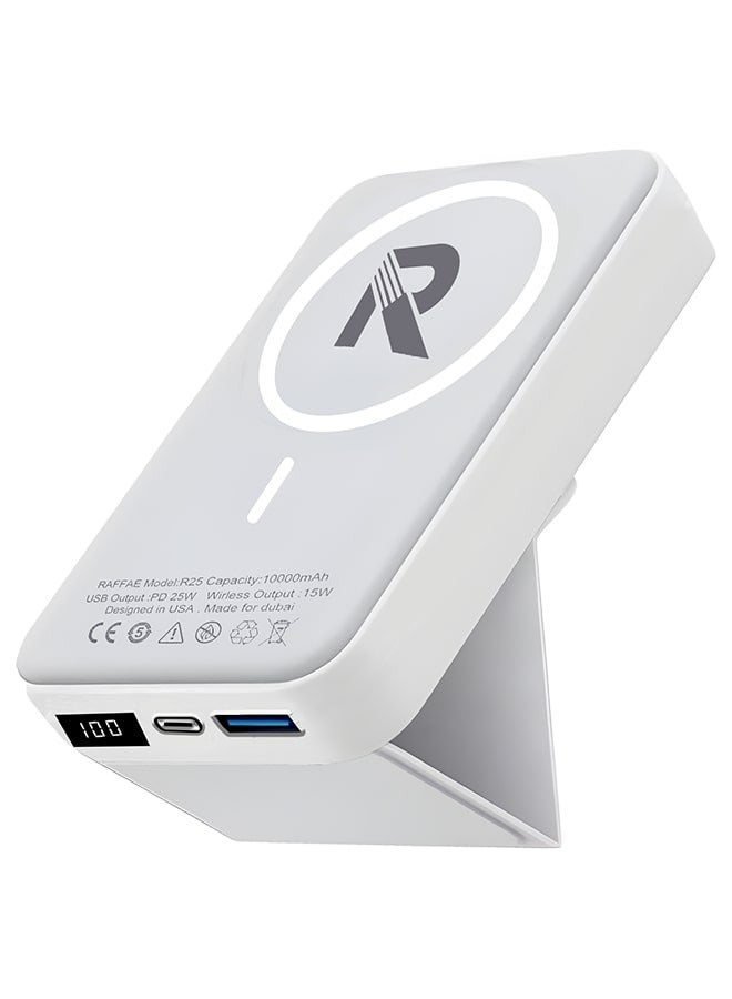 10000 mAh Wireless Magnetic Power Bank (PowerCore 10k) 25W PD Fast Charger with Foldable Stand, Magnetic Battery Pack for iPhone 15/15 Pro/15 Pro Max/14/13/12, Samsung, OnePlus, etc.