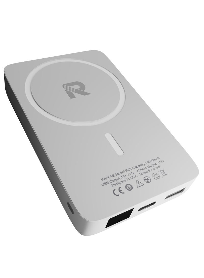 10000 mAh Wireless Magnetic Power Bank (PowerCore 10k) 25W PD Fast Charger with Foldable Stand, Magnetic Battery Pack for iPhone 15/15 Pro/15 Pro Max/14/13/12, Samsung, OnePlus, etc.