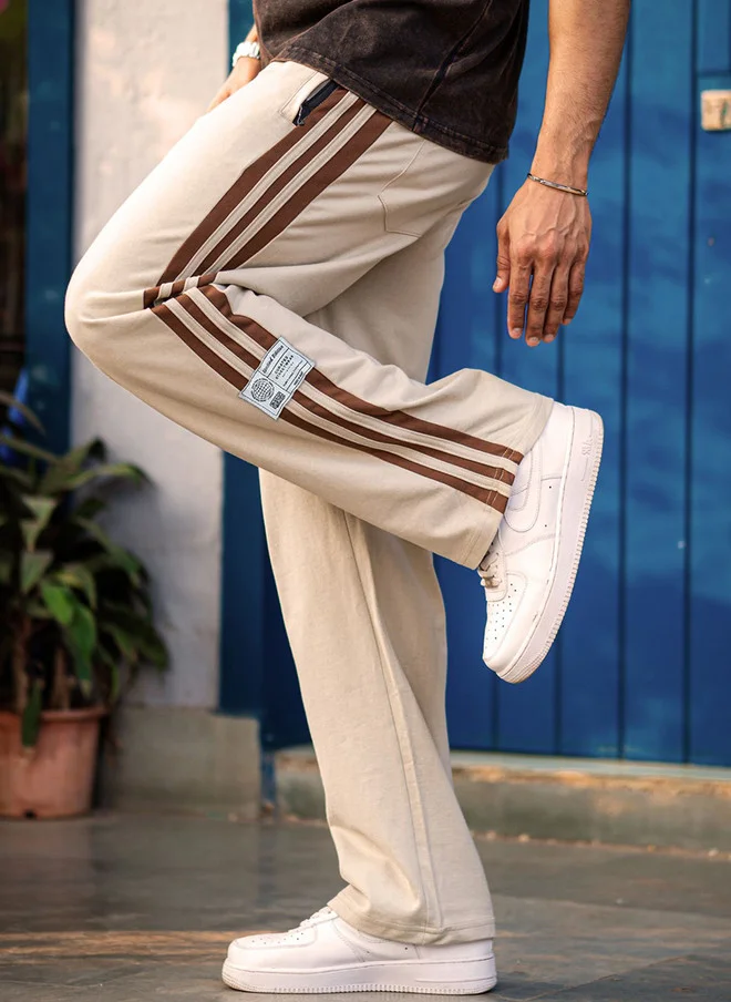 Maniac  Maniac Men Colorblocked Cotton Baggy-Fit Track Pants for Men | Best Price UAE