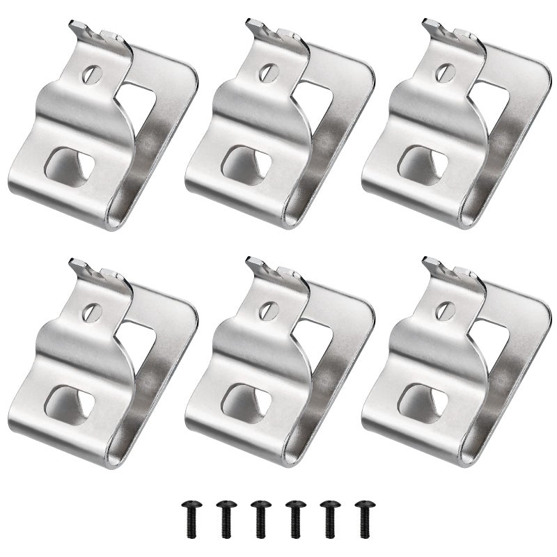 Belt Clips for Dewalt 6pcs 304 Stainless Steel Drill Tool Clips with Screws for Dewalt N268241 N086039 Fit for 20V Power Tools for DCD980 DCD985 DCD980L2 DCD985L2