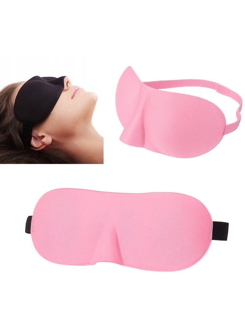 3D Eye Mask, Eye Blindfold Shield, Sleeping Mask, Light Blocking, Zero Eye Pressure Adjustable Night Blindfold Ultralight Travel Nap Eye Cover (Light Pink) - Image 1