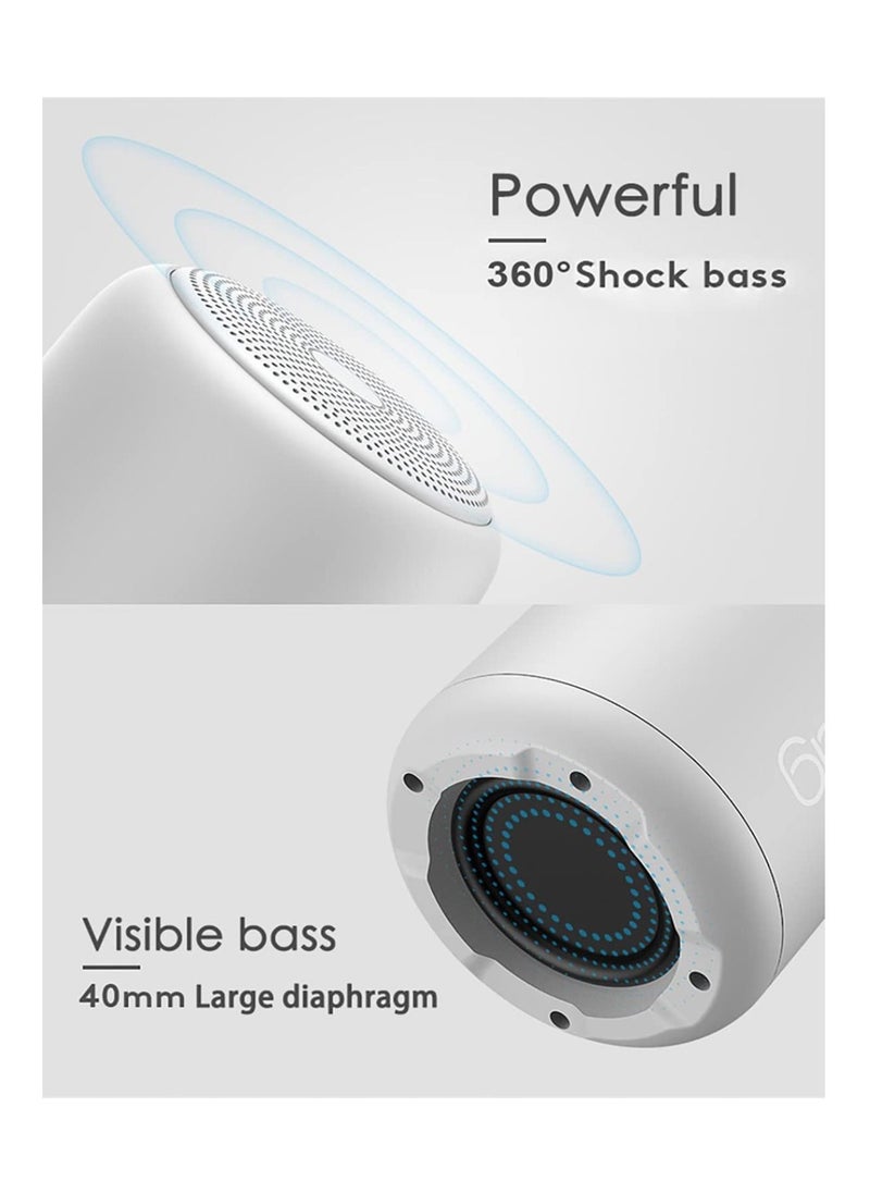 sanag - Portable Bluetooth Speaker SANAG Bluetooth 5.0 Dual Pairing Loud Wireless Mini Speaker 360 HD Surround Sound & Rich Stereo Bass,12H Playtime, IPX6 Waterproof for Travel, Outdoors, Home (White) - Image 1