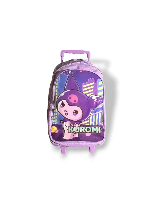 kuromi 18"TROLLEYBAG, LUNCH BAG, PENCILCASE, WATER BOTTLE, LUNCH BOX
