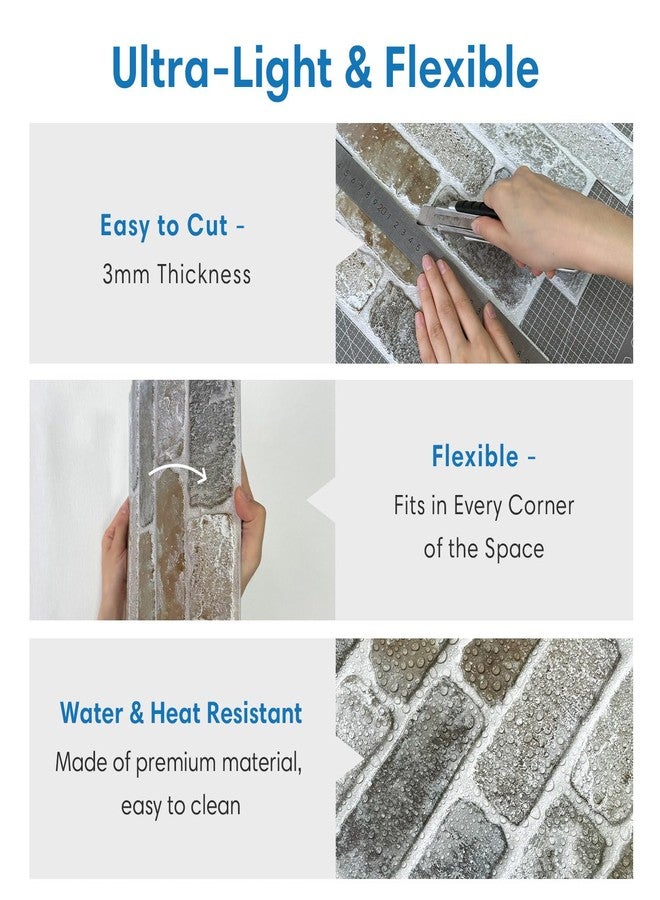 COMSTICKC 3D Self-Adhesive Wall Panels, Pack of 10, Wall Cladding, Self-Adhesive Stone Look, Brick, 3D PVC Wall Panels, 30 x 30 cm, 3D Wall Panel for Living Room, Bedroom, Kitchen, Interior Wall - Image 5