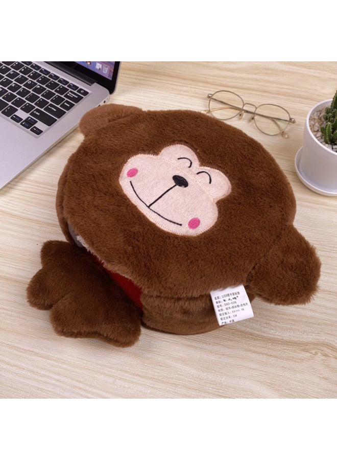 Winter Heating Hand Warmer Mouse Pad With Wrist Guard Winter Mouse Cover Warm Computer Men's Fleece-lined Thickened Gloves Free Shipping-Pattern:Smiling Monkey (upgraded Velvet, Thickened And Enlarged Imitation Rabbit Fur)  - Image 3