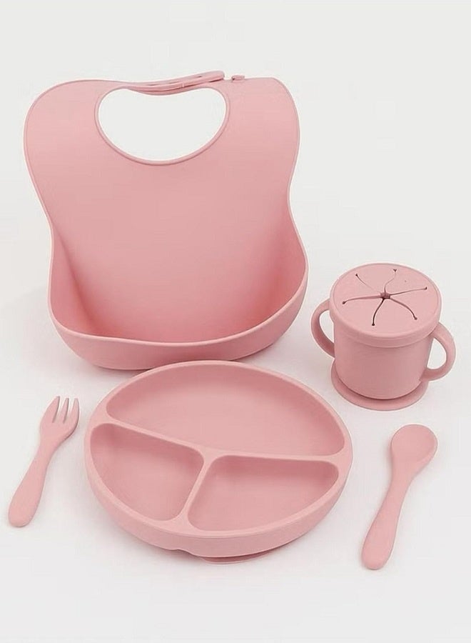 Baby silicone feeding set/ Children's Cutlery & tableware set/ Portable, Travel friendly/ Non-toxic Food Grade Silicone/ Baby Feeding Set/ Safe & Reusable Utensils for toddlers and kids - Image 1