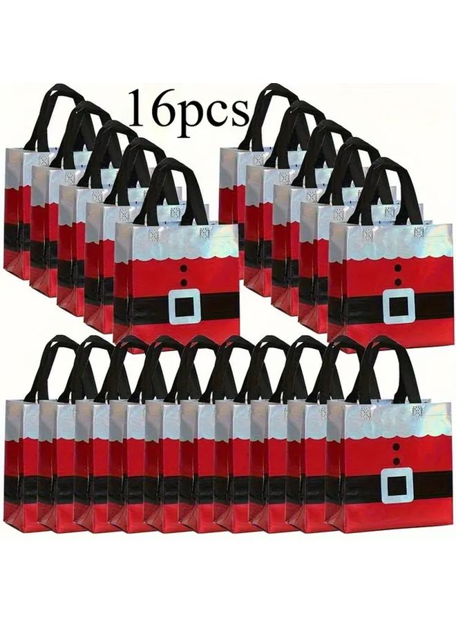 17pcs Christmas Gift Bags With Handles Non Woven Party Birthday Anniversary Baptism Carrying Bags - Image 3