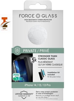 Force Glass iPhone 13 / 13 Pro / 14 Flat Private Screen Protector Lifetime Warranty