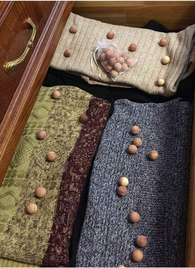 50 Cedar Wood Anti Moth Repellent Balls Drawer Fresheners