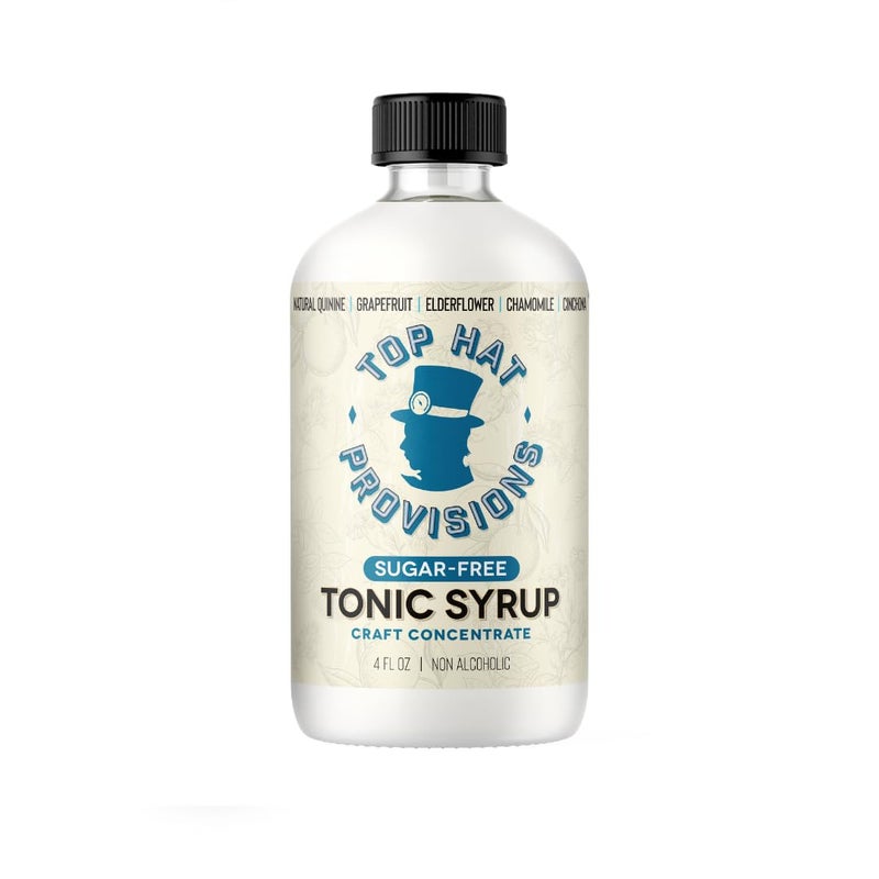 Top Hat Keto Sugar Free Elderflower Tonic Syrup & Quinine Concentrate - Naturally Sweetened with Monk Fruit - Craft Soda Mixer for Skinny Cocktail Drinks - Just Add Seltzer Water - 4oz Bottle - Image 1