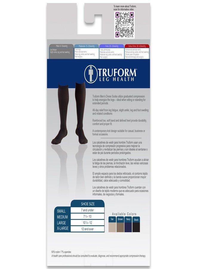 Truform Compression Socks, 8-15 mmHg, Men's Dress Socks, Knee High Over Calf Length, Black, Large, 2 Count, Large (Pack of 2) - Image 4