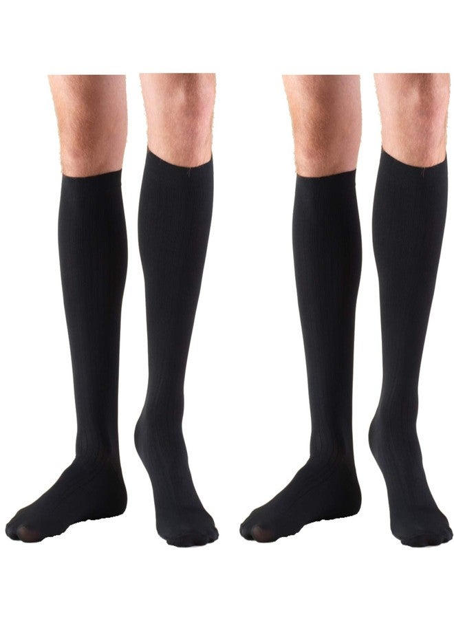 Truform Compression Socks, 8-15 mmHg, Men's Dress Socks, Knee High Over Calf Length, Black, Large, 2 Count, Large (Pack of 2) - Image 1