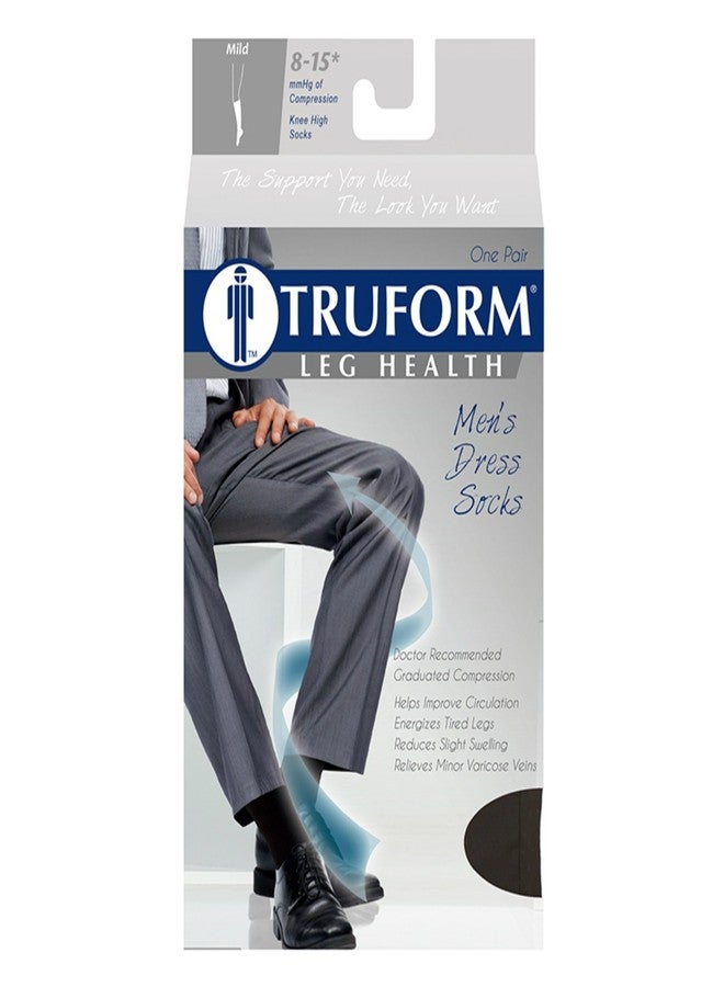 Truform Compression Socks, 8-15 mmHg, Men's Dress Socks, Knee High Over Calf Length, Black, Large, 2 Count, Large (Pack of 2) - Image 3