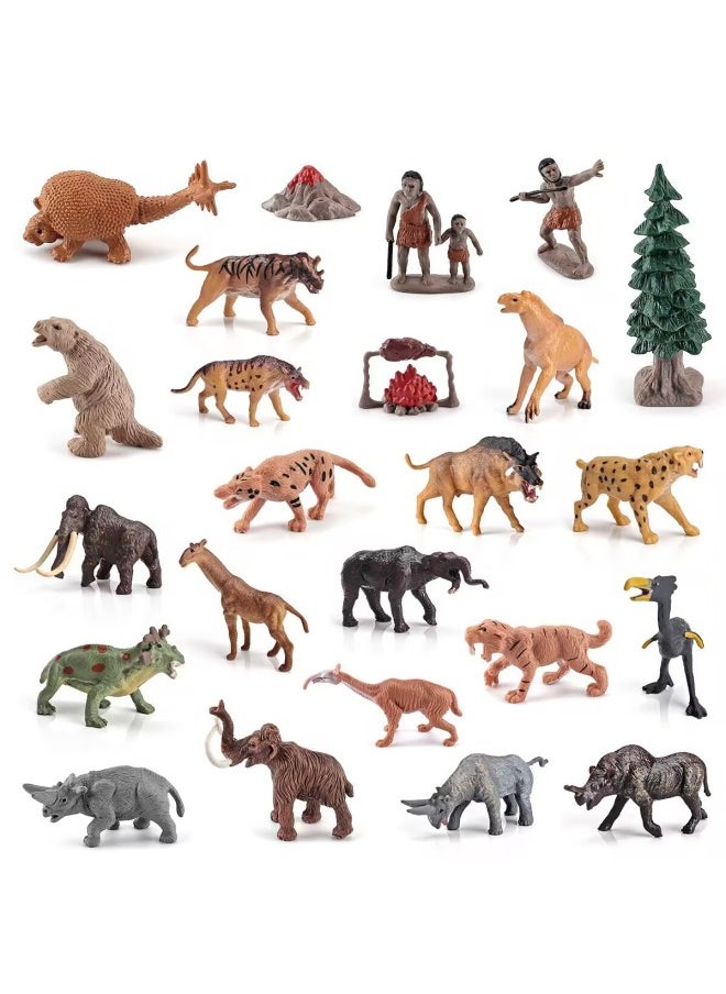 Simulation Prehistoric Animal Primitive Man Model Children's Cognition Ancient Times Life Scene Decoration-Color:BL-10069 12 Prehistoric Animals 86g