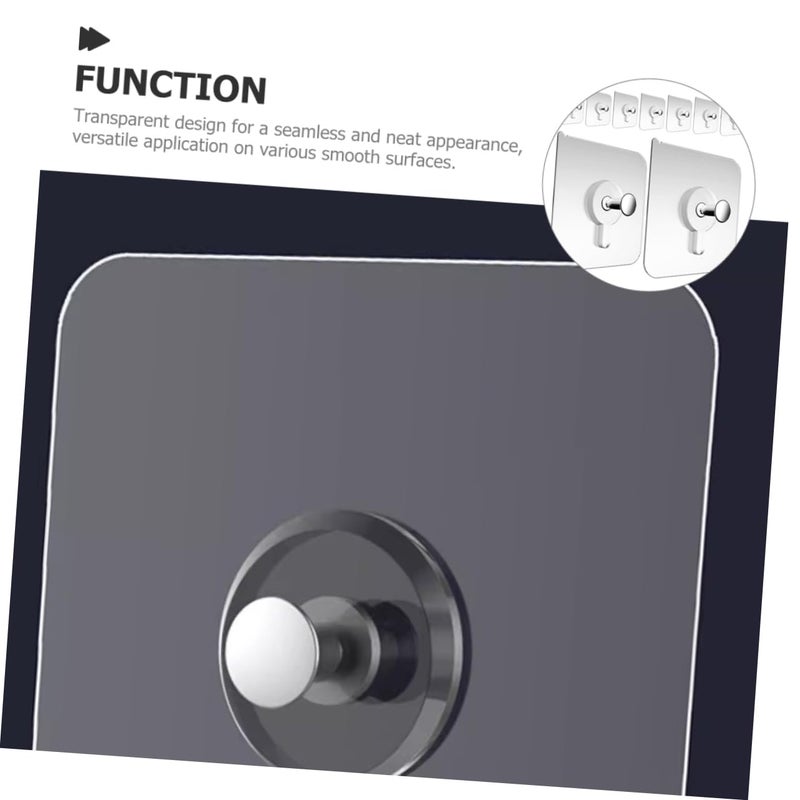 20 Transparent Heavy Duty Adhesive Wall Hangers Picture Hooks For Home Decor Tools No Screws - Image 3