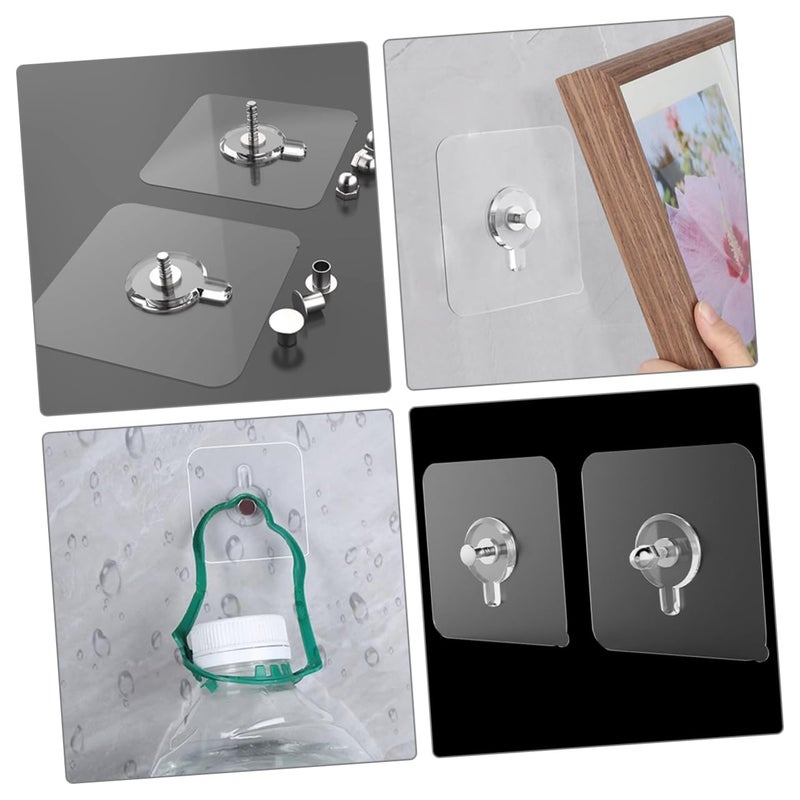 20 Transparent Heavy Duty Adhesive Wall Hangers Picture Hooks For Home Decor Tools No Screws - Image 5